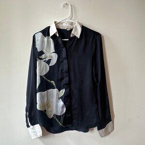 Altuzarra Silk like, light Floral Button Down Shirt Small